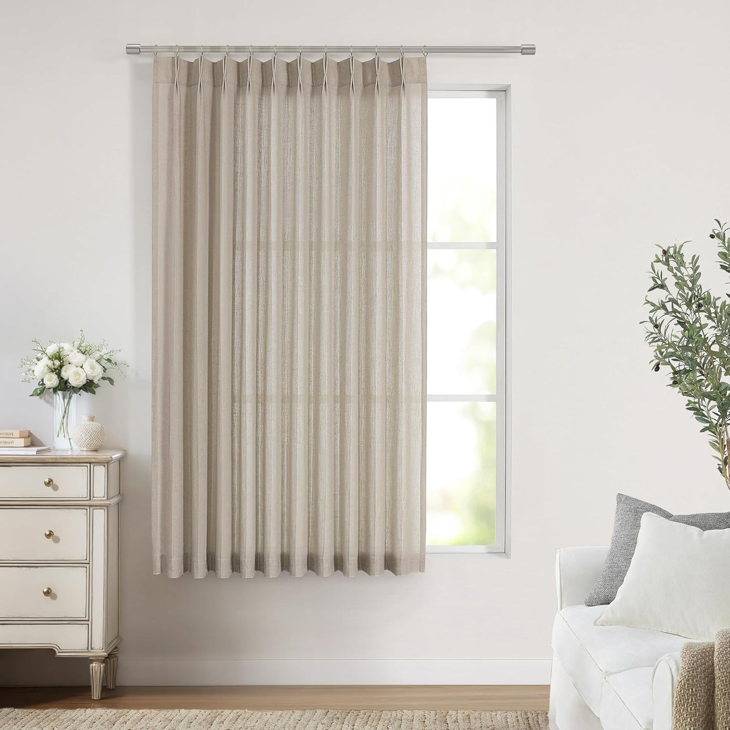Pinch Pleat Sheer Curtains 42x95, 2 Panels