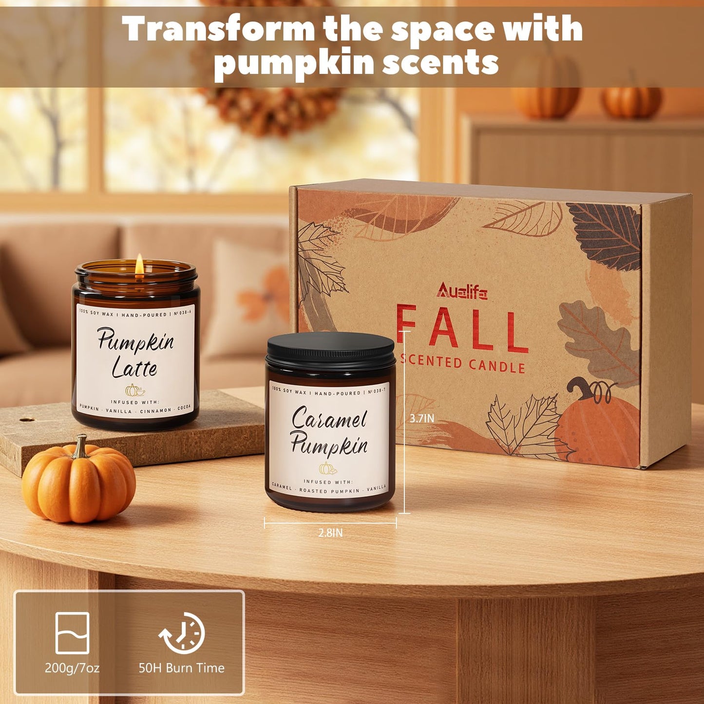 Auelife 4-Pack Fall Scented Candles