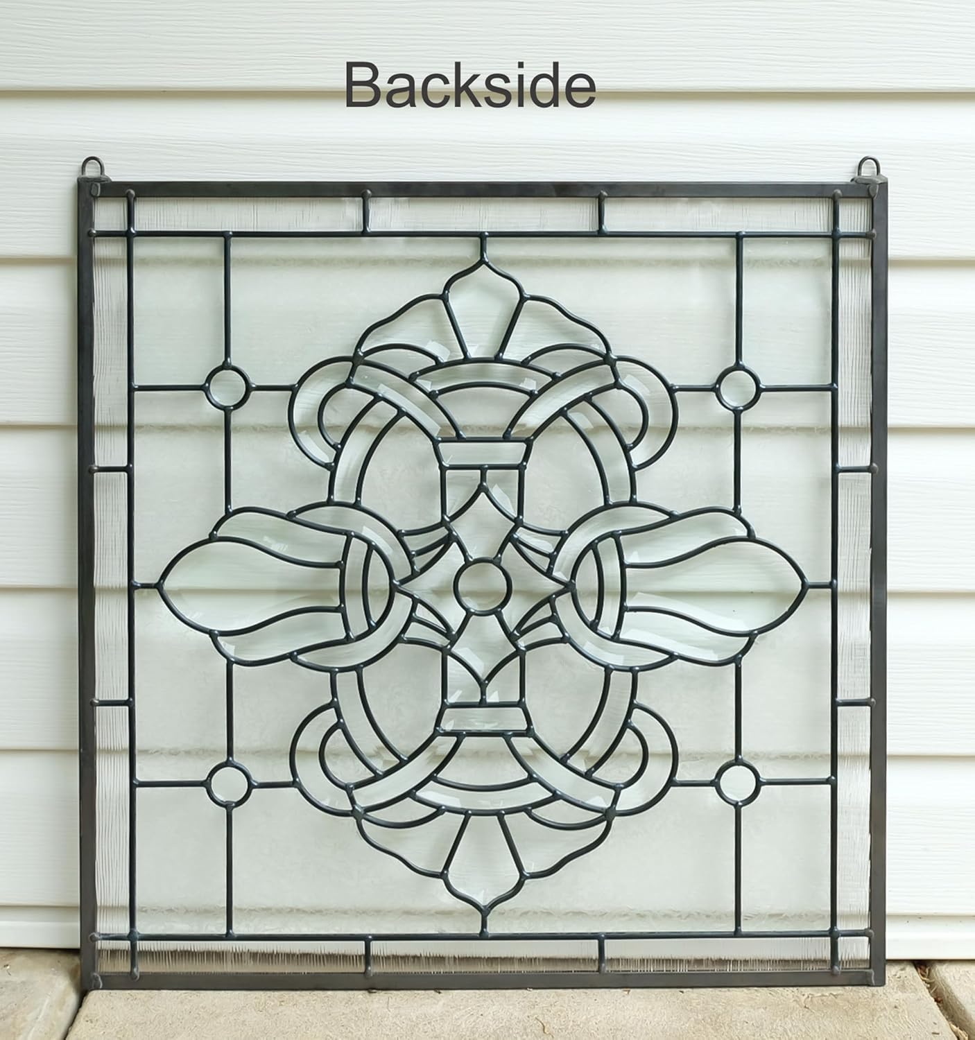 All Clear Stained Glass Beveled Window Panel, 24" X 24"