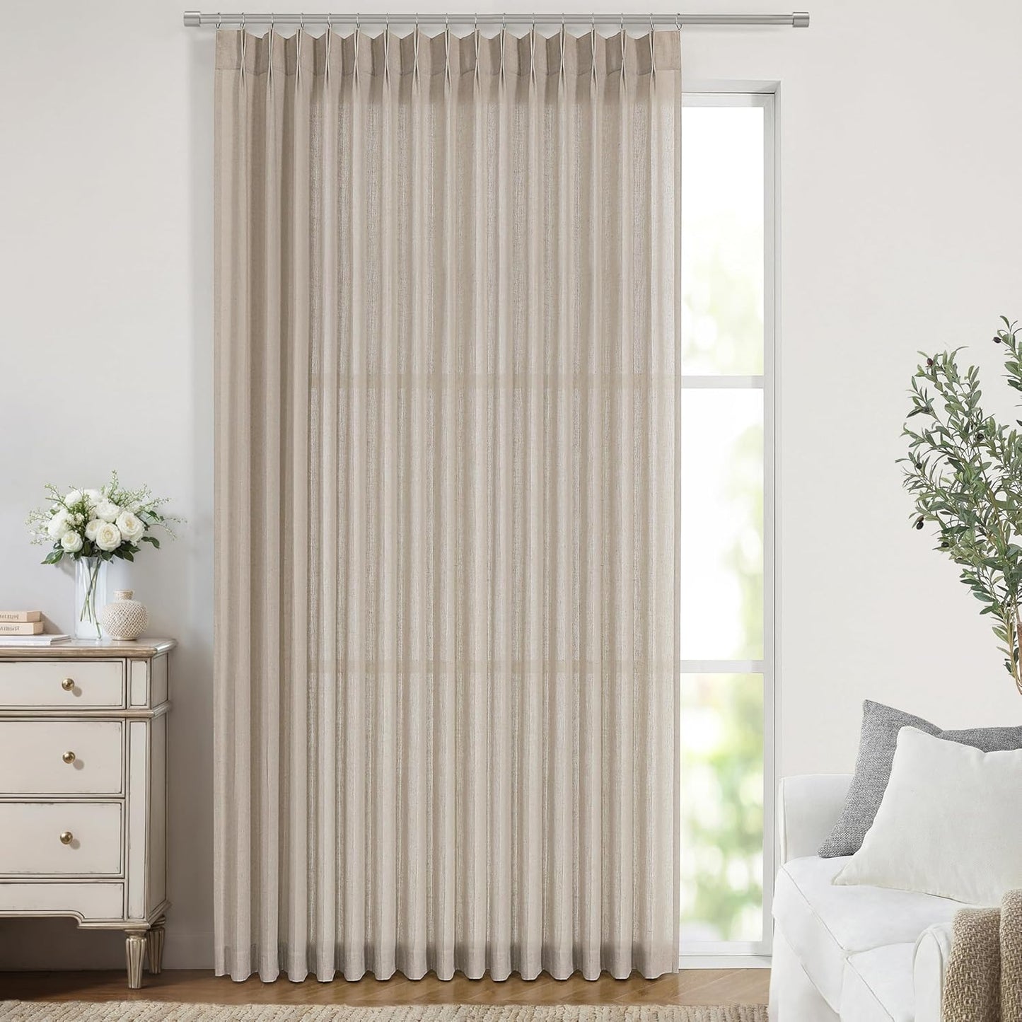 Pinch Pleat Sheer Curtains 42x95, 2 Panels