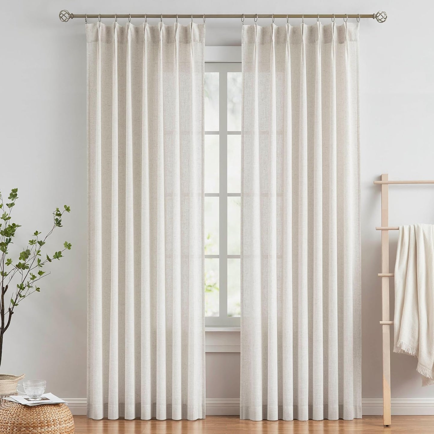 Pinch Pleat Sheer Curtains 42x95, 2 Panels