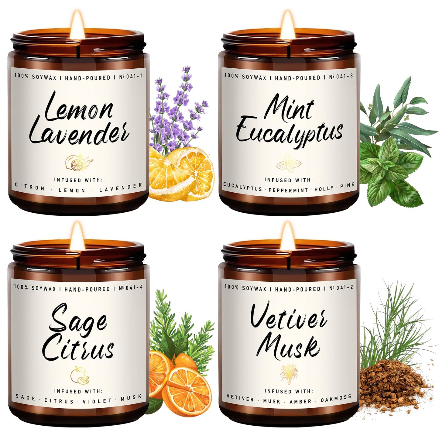 Auelife 4-Pack Fall Scented Candles