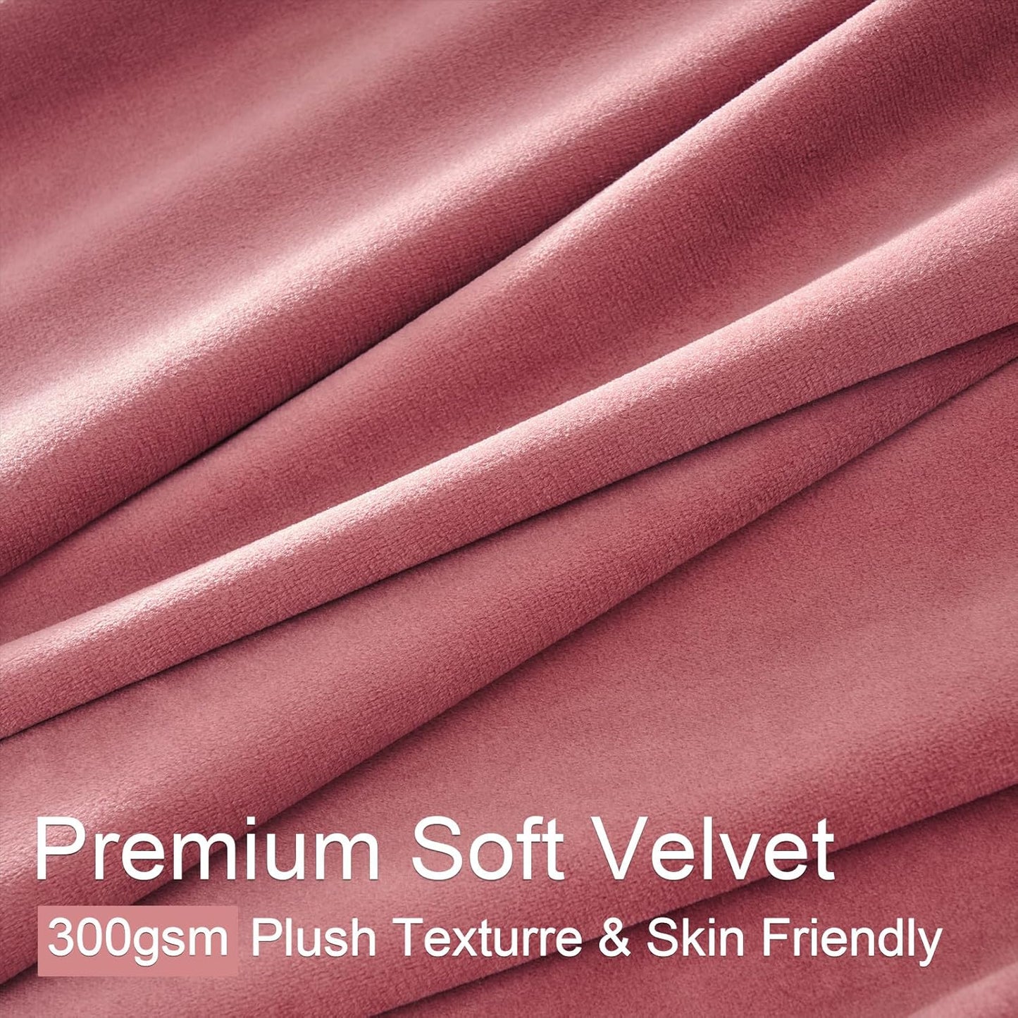 Cream Velvet Blackout Curtains 108", Set of 2