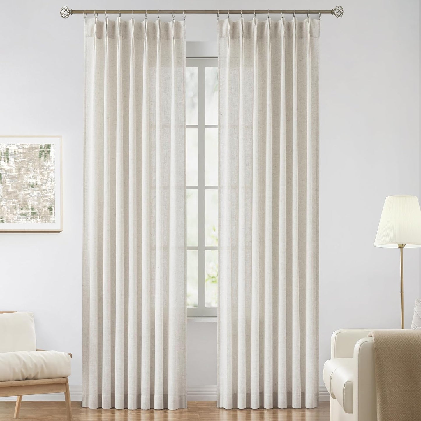 Pinch Pleat Sheer Curtains 42x95, 2 Panels