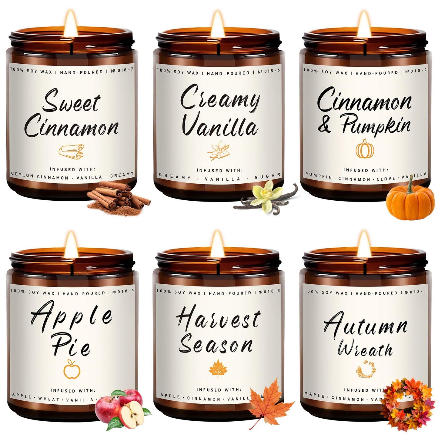 Auelife 4-Pack Fall Scented Candles