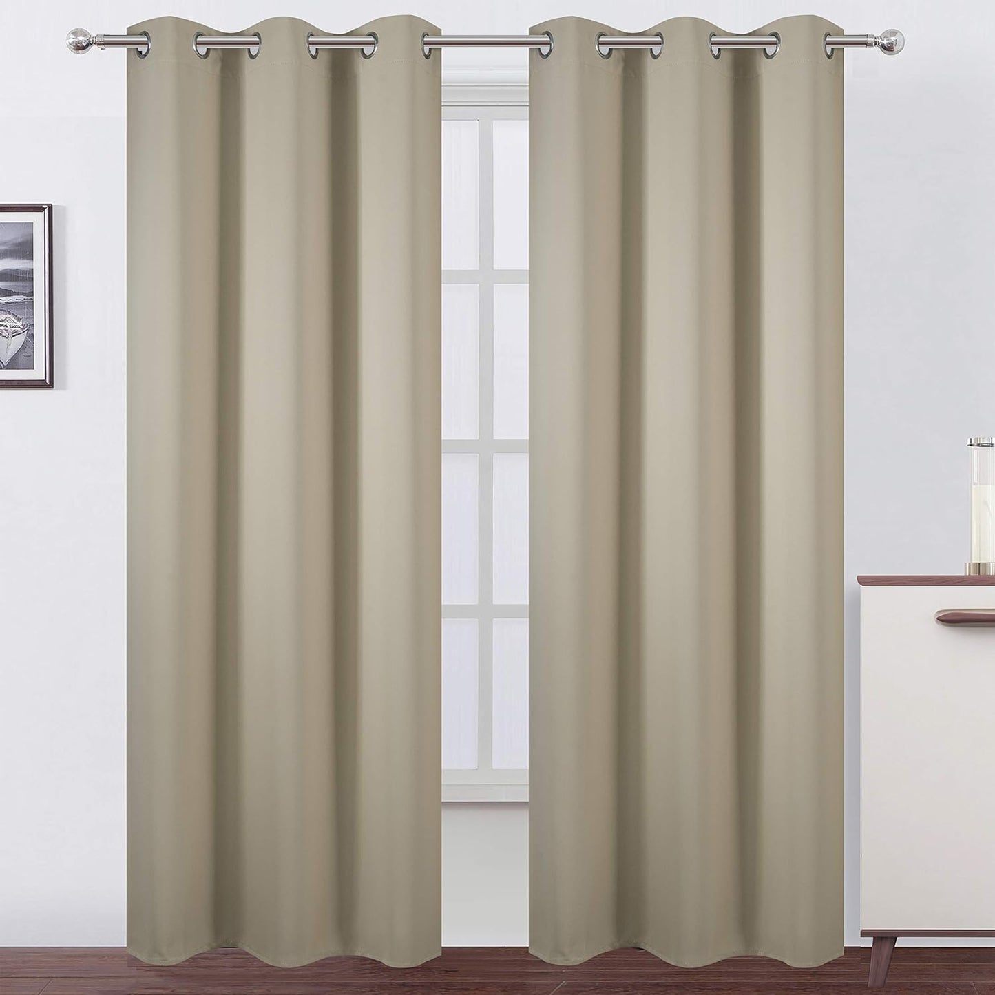 LEMOMO Blackout Curtains 52x84" Black, 2 Panels