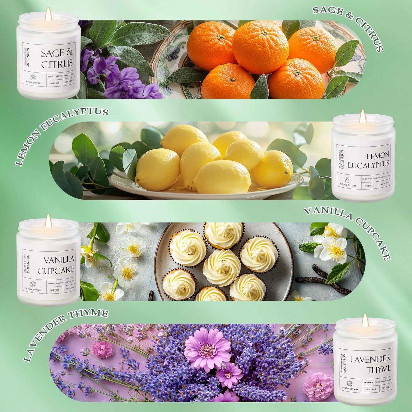 Fall Candles – 36oz (4×9oz) Soy Candles