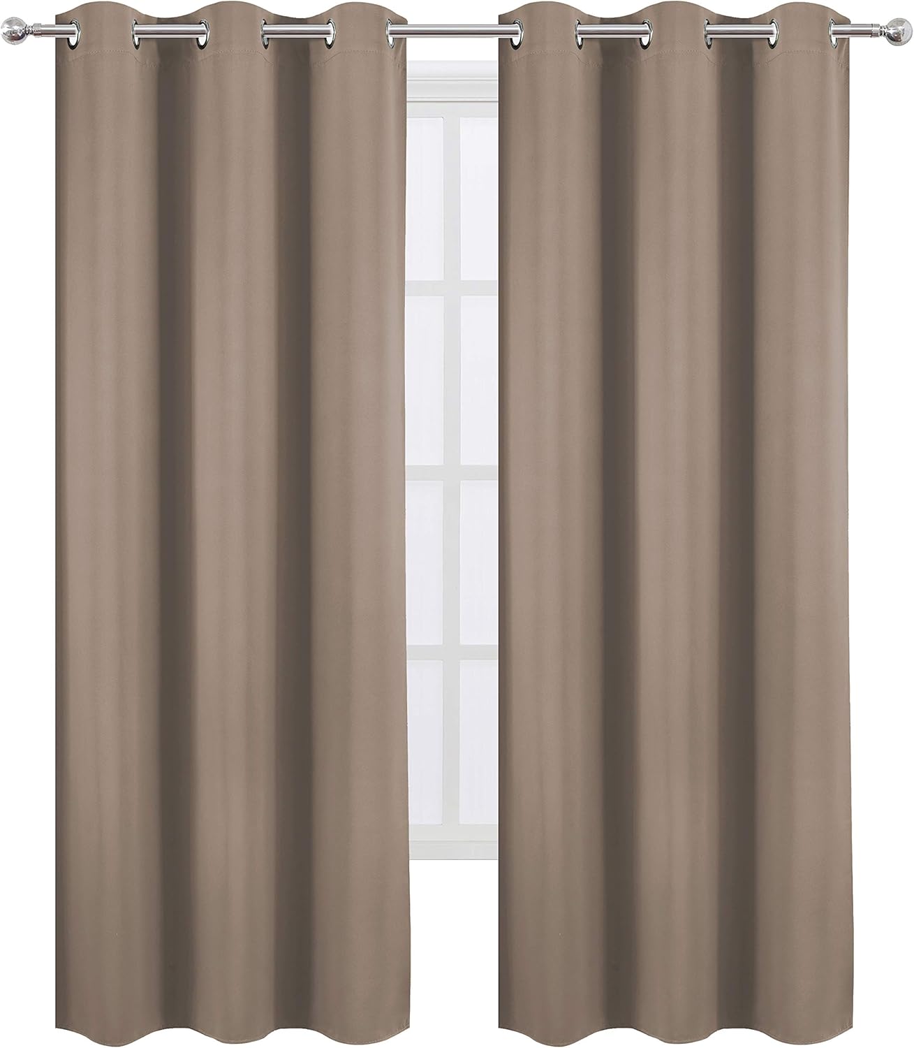 LEMOMO Blackout Curtains 52x84" Black, 2 Panels