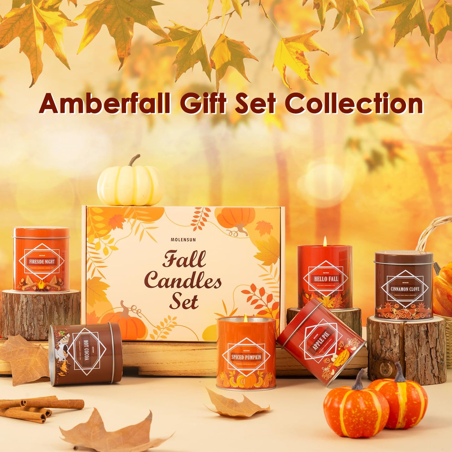 Fall Candles – 36oz (4×9oz) Soy Candles