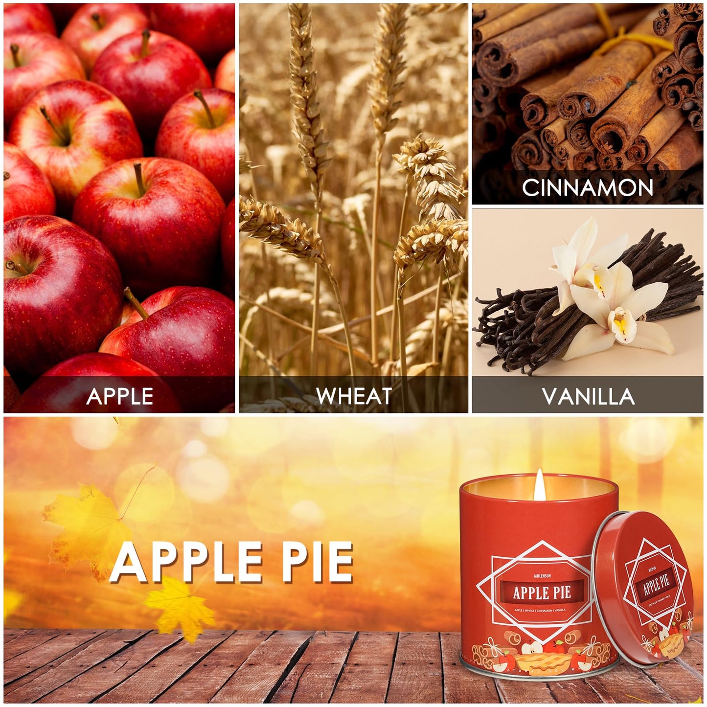 Fall Candles – 36oz (4×9oz) Soy Candles