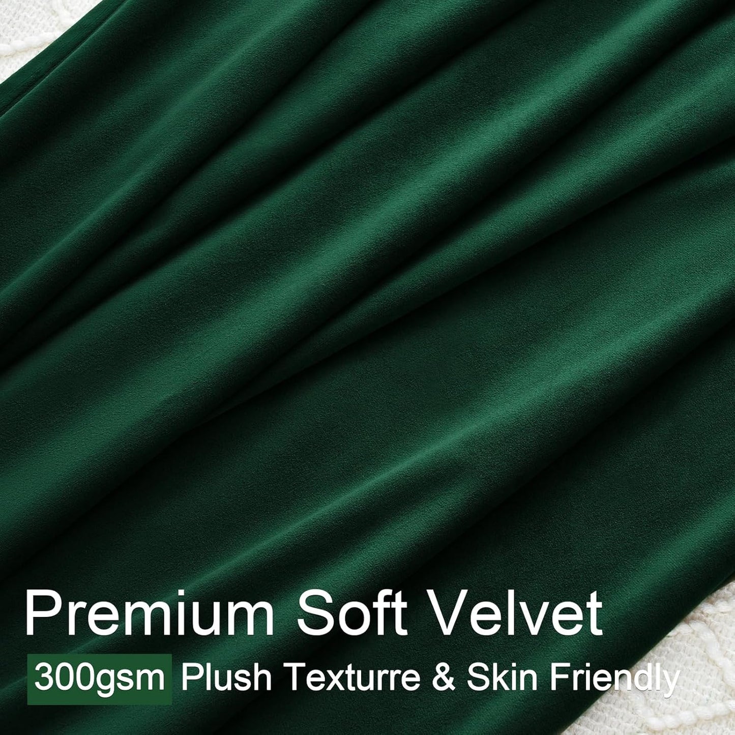 Cream Velvet Blackout Curtains 108", Set of 2