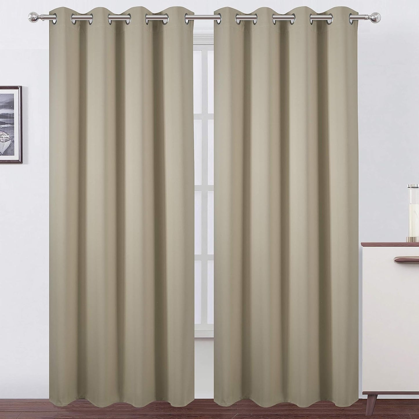 LEMOMO Blackout Curtains 52x84" Black, 2 Panels