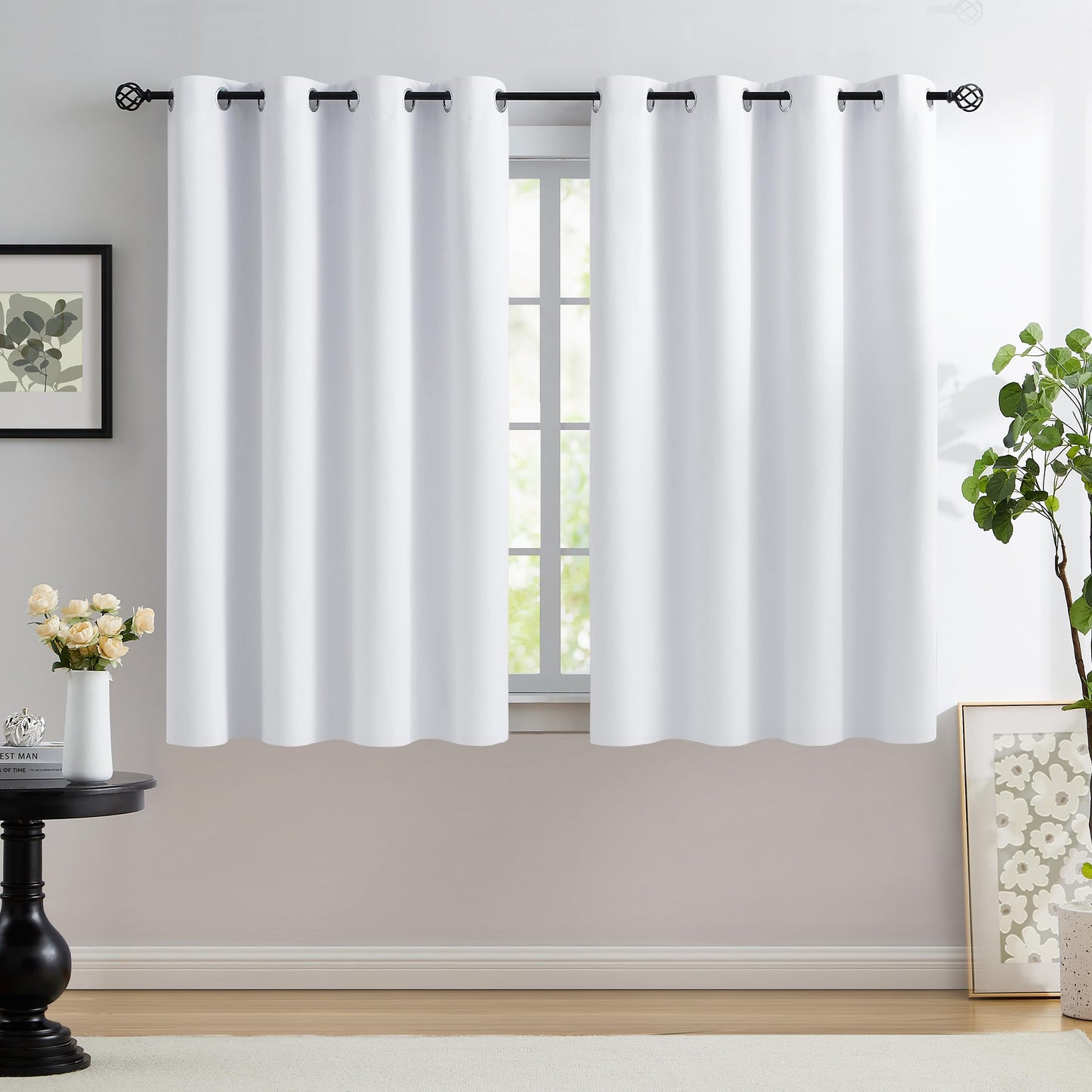 Urban Lotus Blackout Curtains 52x84" Beige, 2 Panels