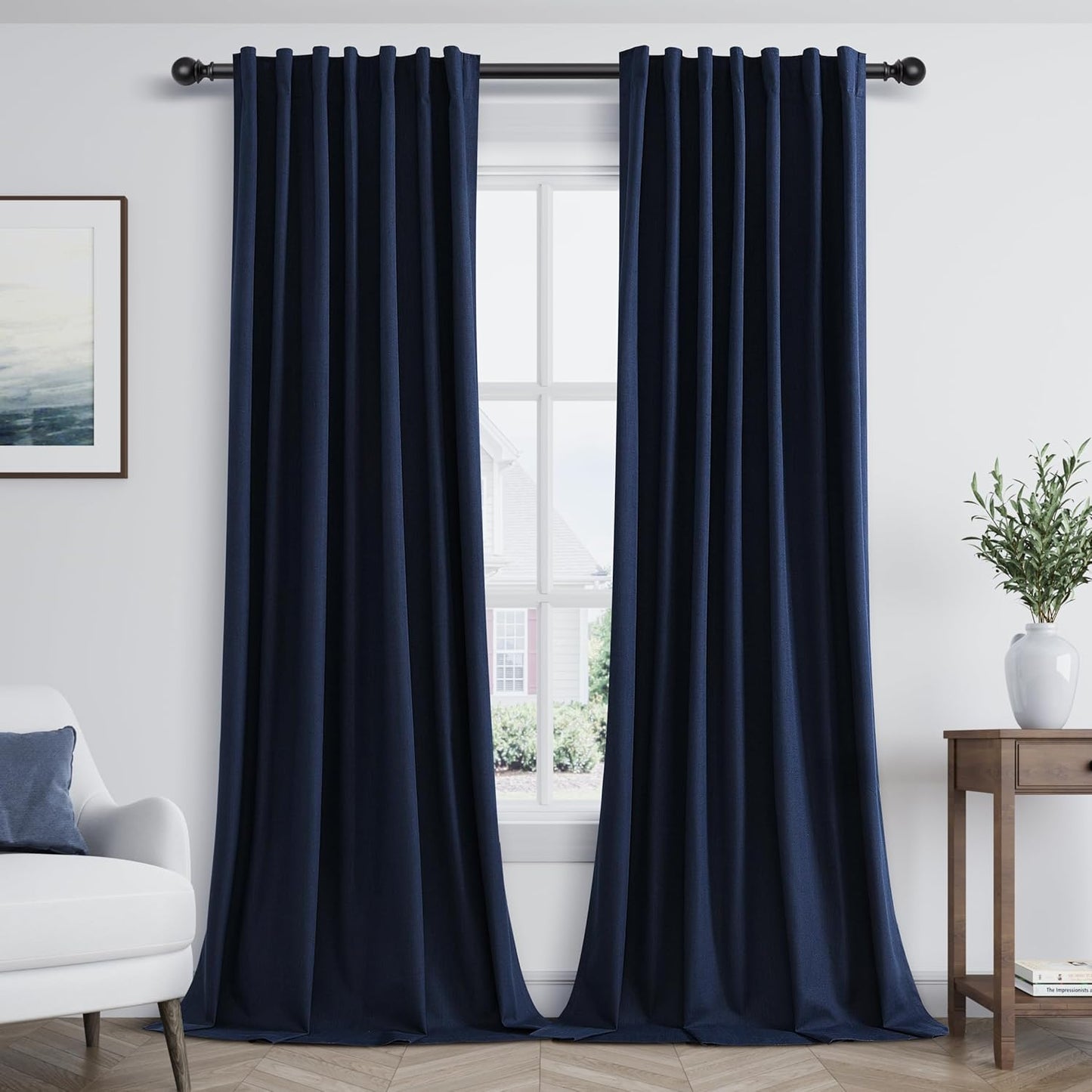 Cream Linen Blackout Curtains – 2 Panels
