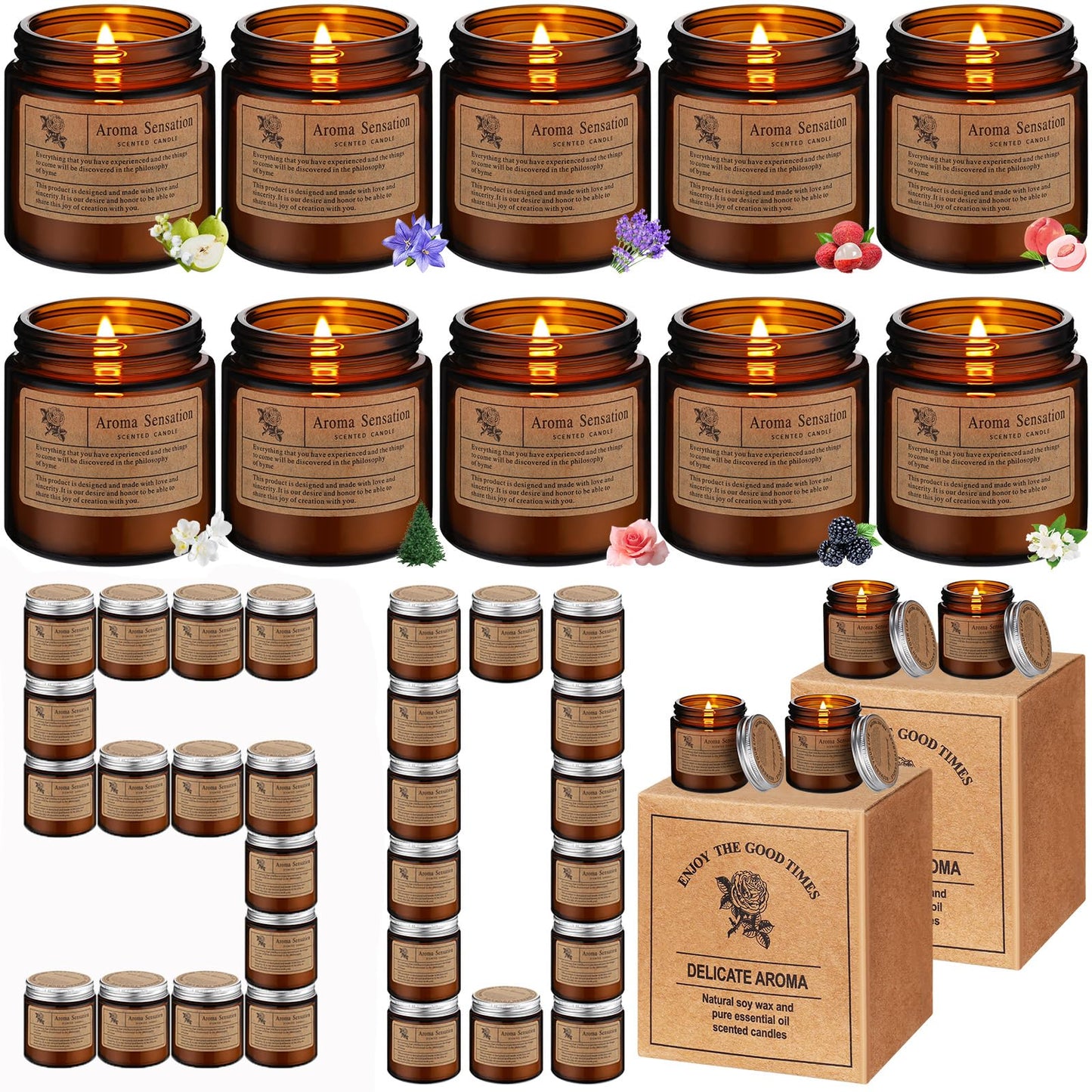 100-Pack Soy Wax Candles, Bulk Gifts