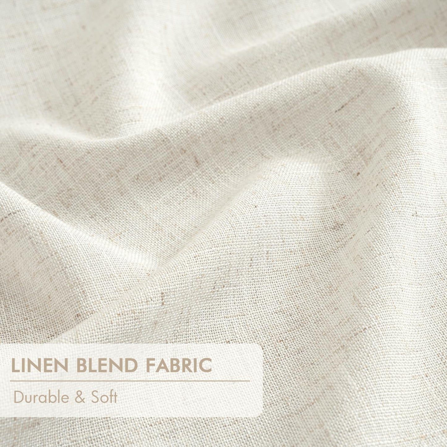 MIULEE Blackout Linen Curtains 96" 2 Panels