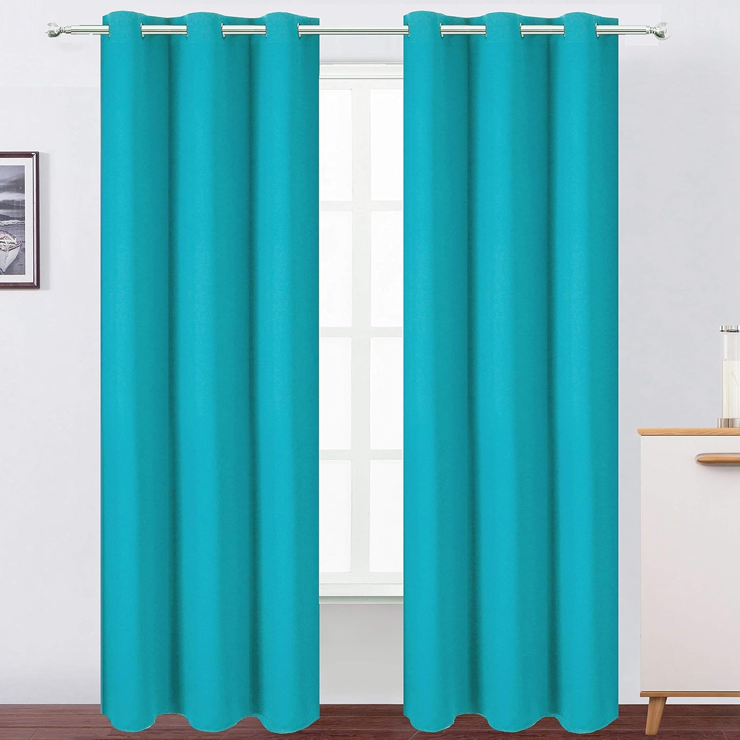 LEMOMO Blackout Curtains 52x84" Black, 2 Panels