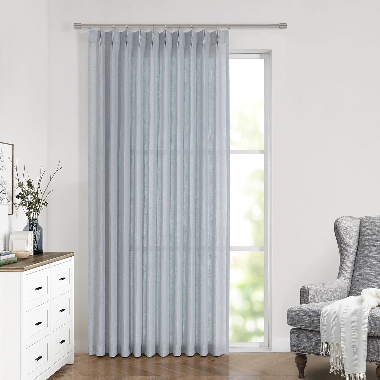Pinch Pleat Sheer Curtains 42x95, 2 Panels