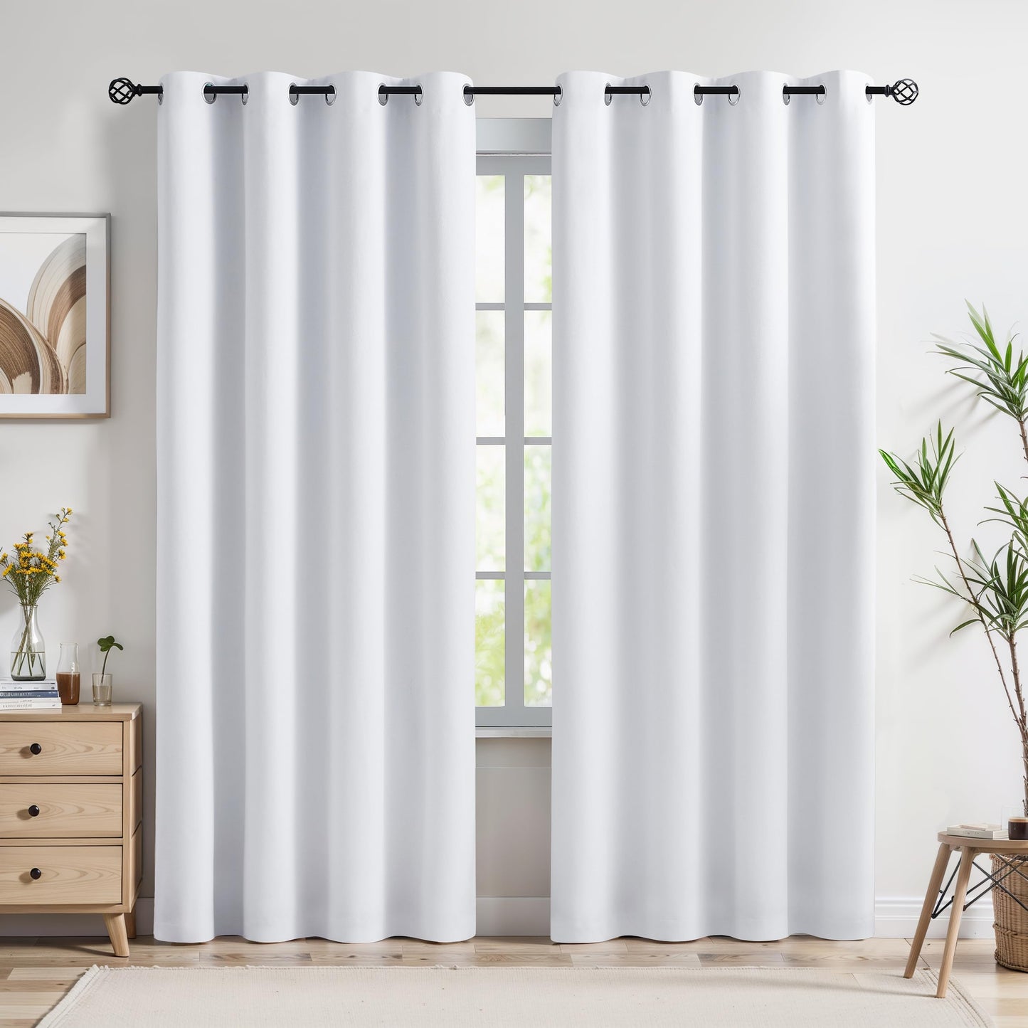 Urban Lotus Blackout Curtains 52x84" Beige, 2 Panels