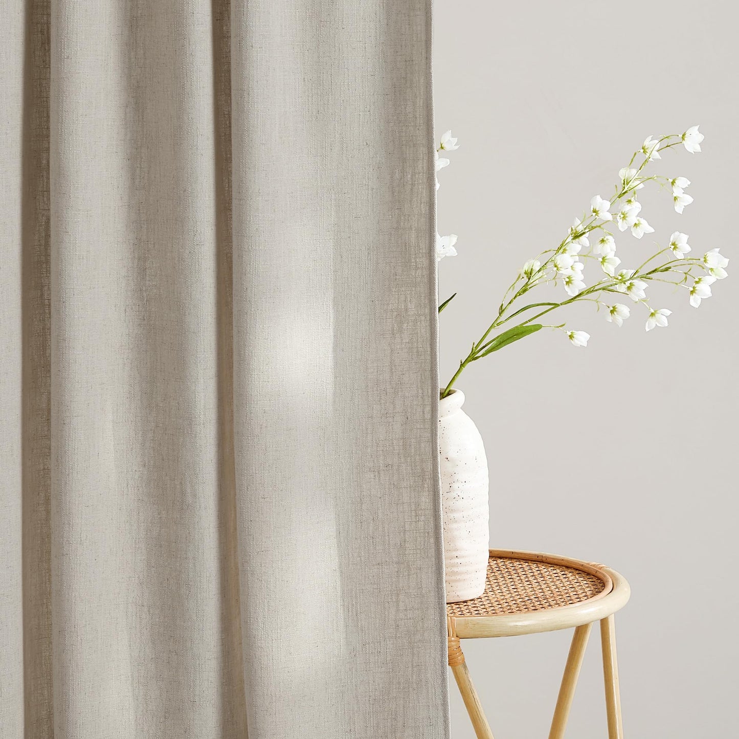 NICETOWN Linen Curtains 52x108" 2 Panels