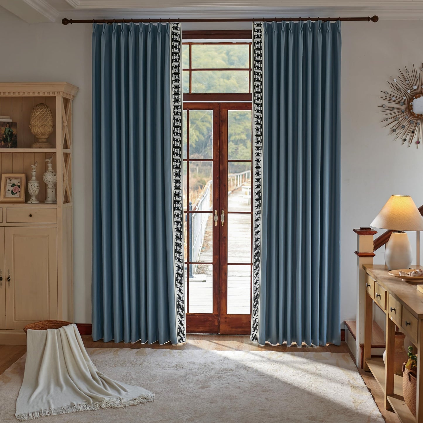 Beige Pinch Pleat Curtains 50x84