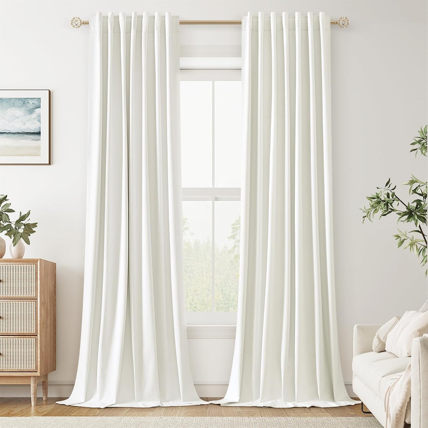Cream Linen Blackout Curtains – 2 Panels