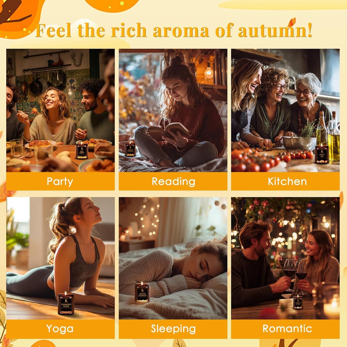 4-Pack Fall Scented Soy Candles
