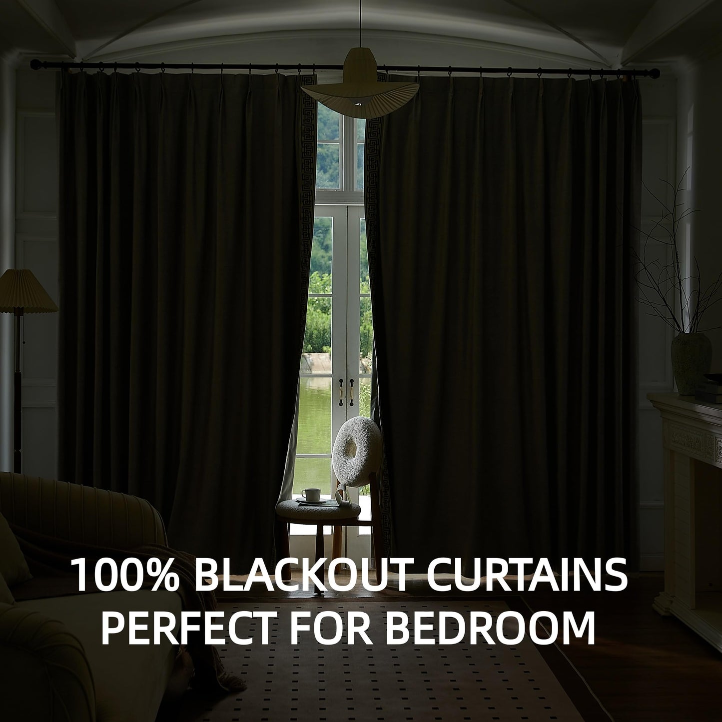 Beige Pinch Pleat Curtains 50x84