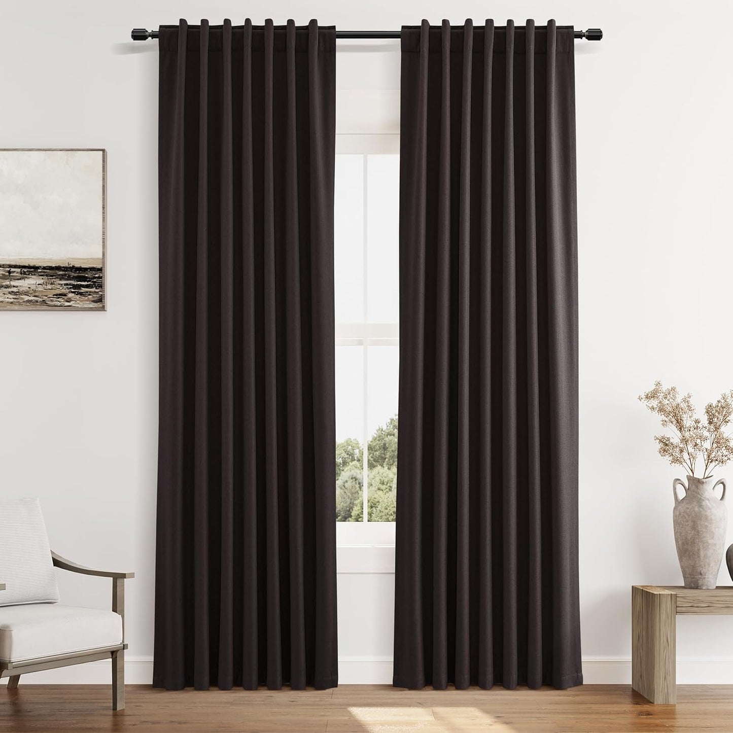 Cream Linen Blackout Curtains – 2 Panels