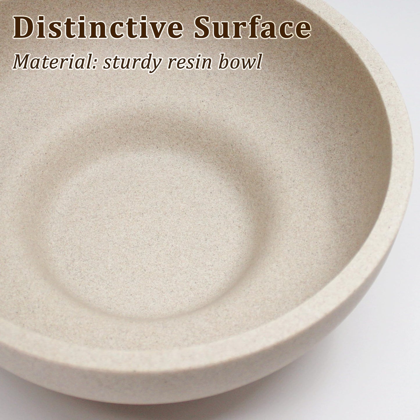 Large Resin Decorative Bowl, Sand Beige