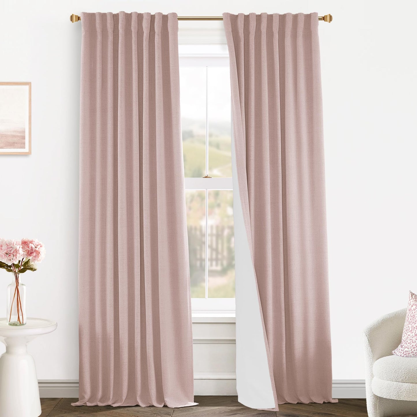 Boho Blackout Curtains Cream 70x90, 2 Panels