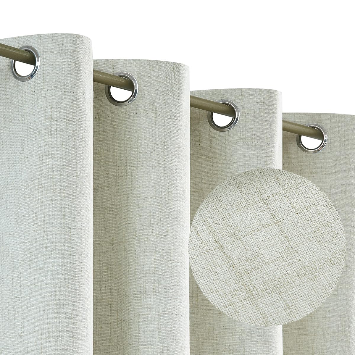 Urban Lotus Blackout Curtains 52x84" Beige, 2 Panels