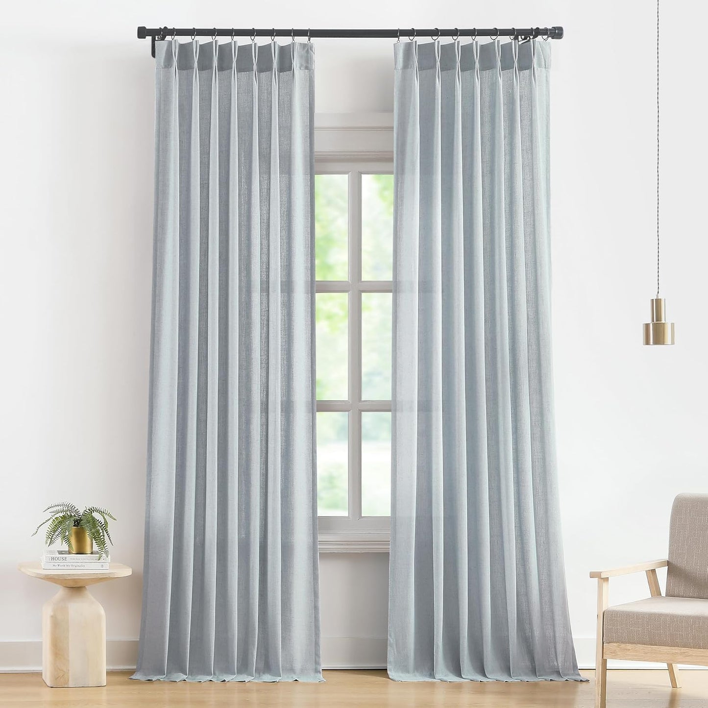 Pinch Pleat Sheer Curtains 42x95, 2 Panels