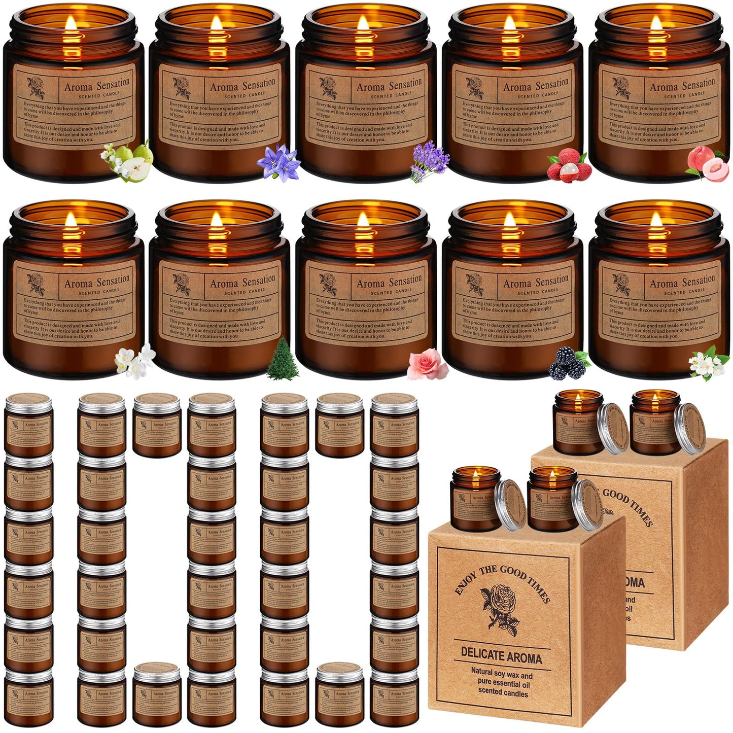 100-Pack Soy Wax Candles, Bulk Gifts
