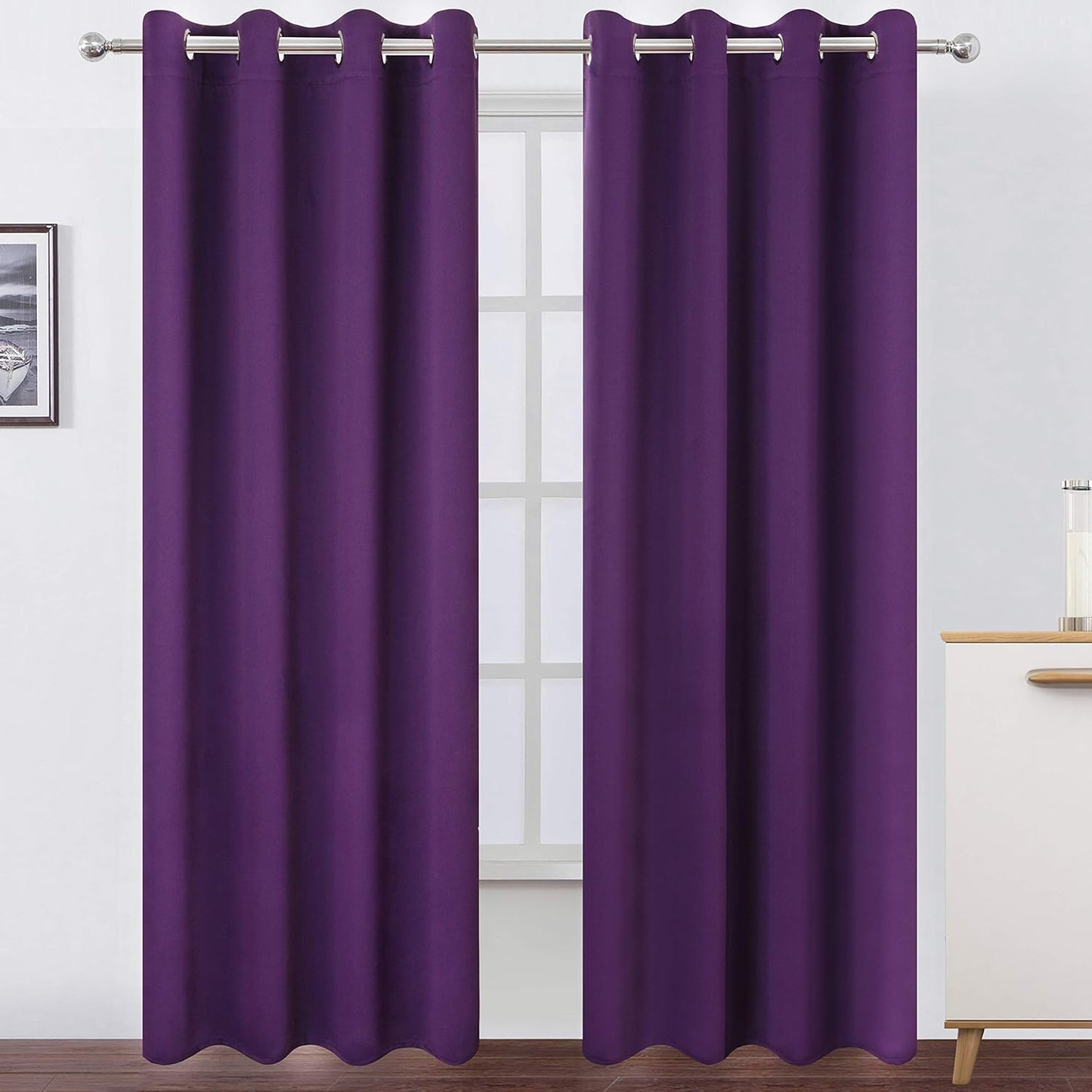 LEMOMO Blackout Curtains 52x84" Black, 2 Panels