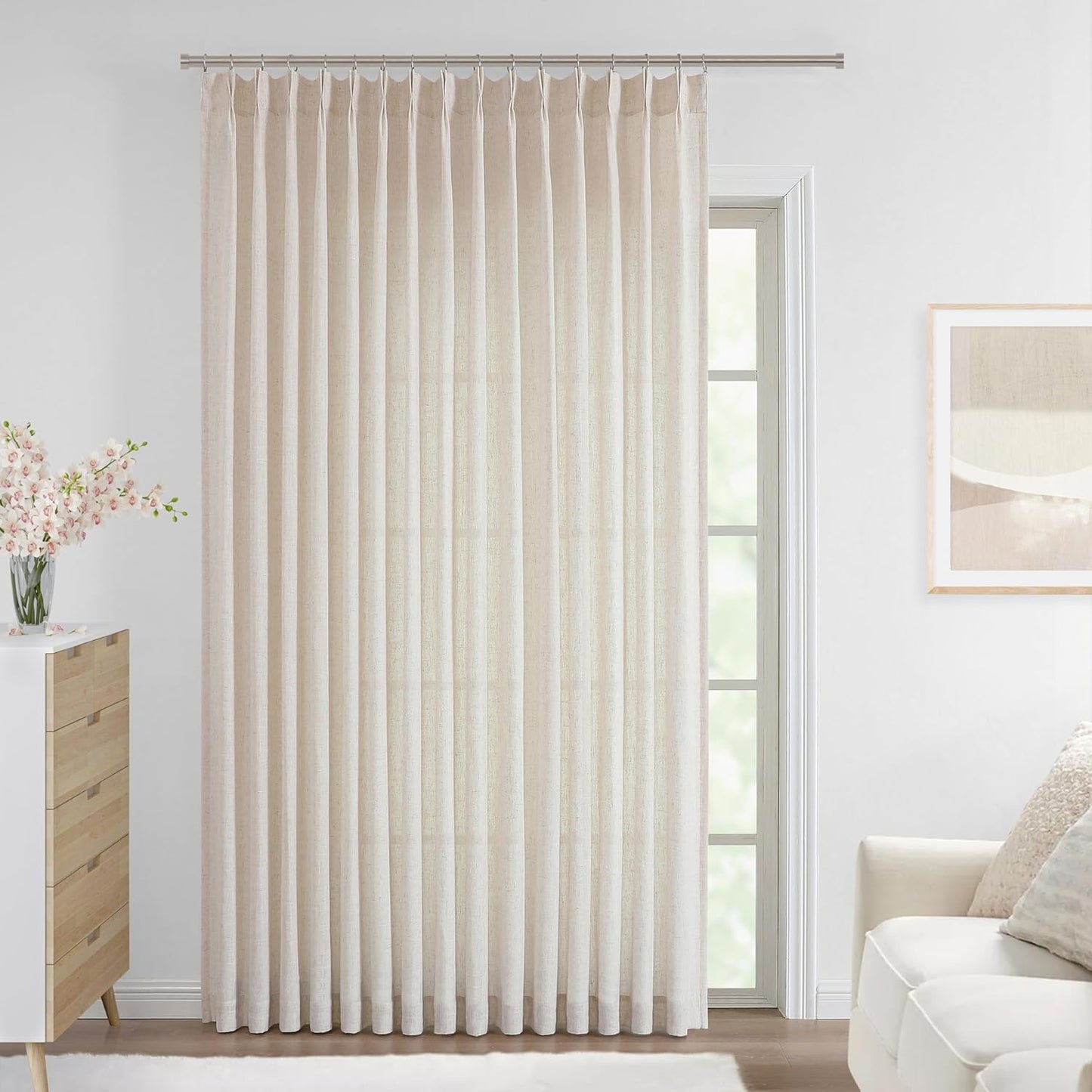 Pinch Pleat Sheer Curtains 42x95, 2 Panels