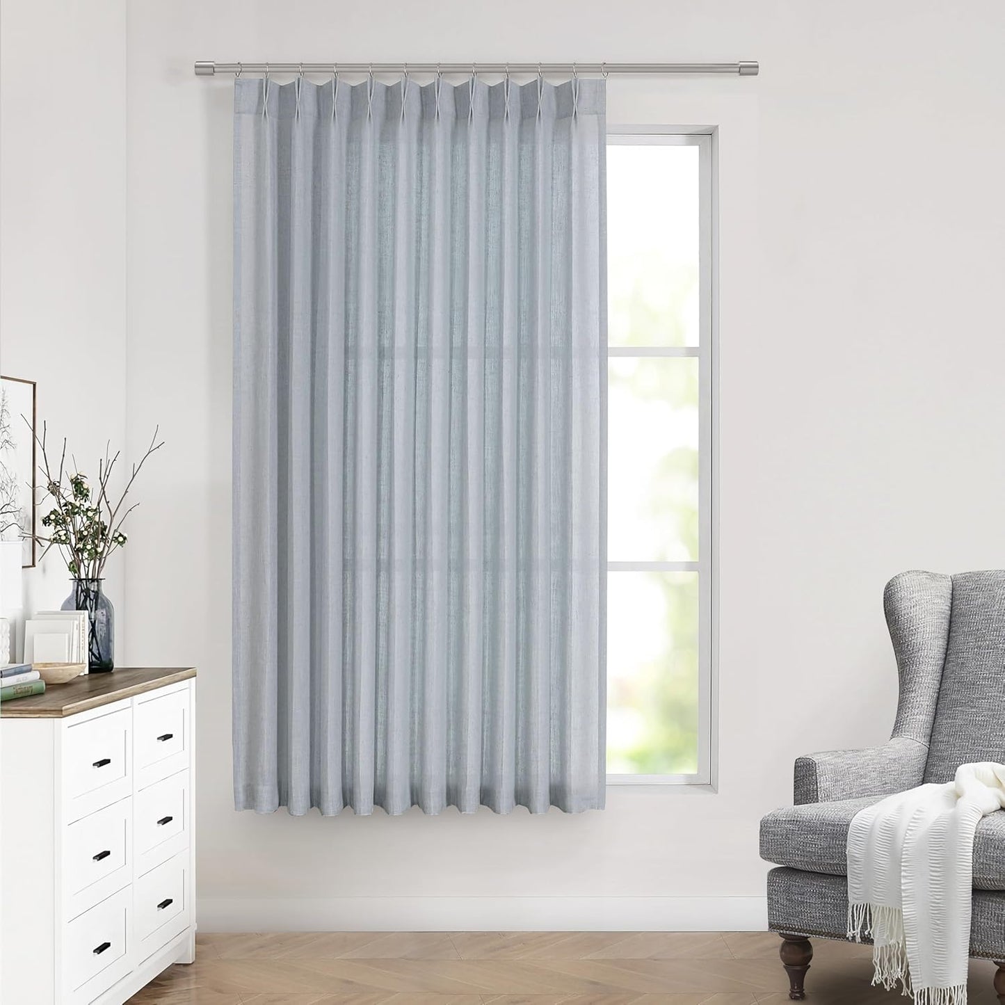 Pinch Pleat Sheer Curtains 42x95, 2 Panels