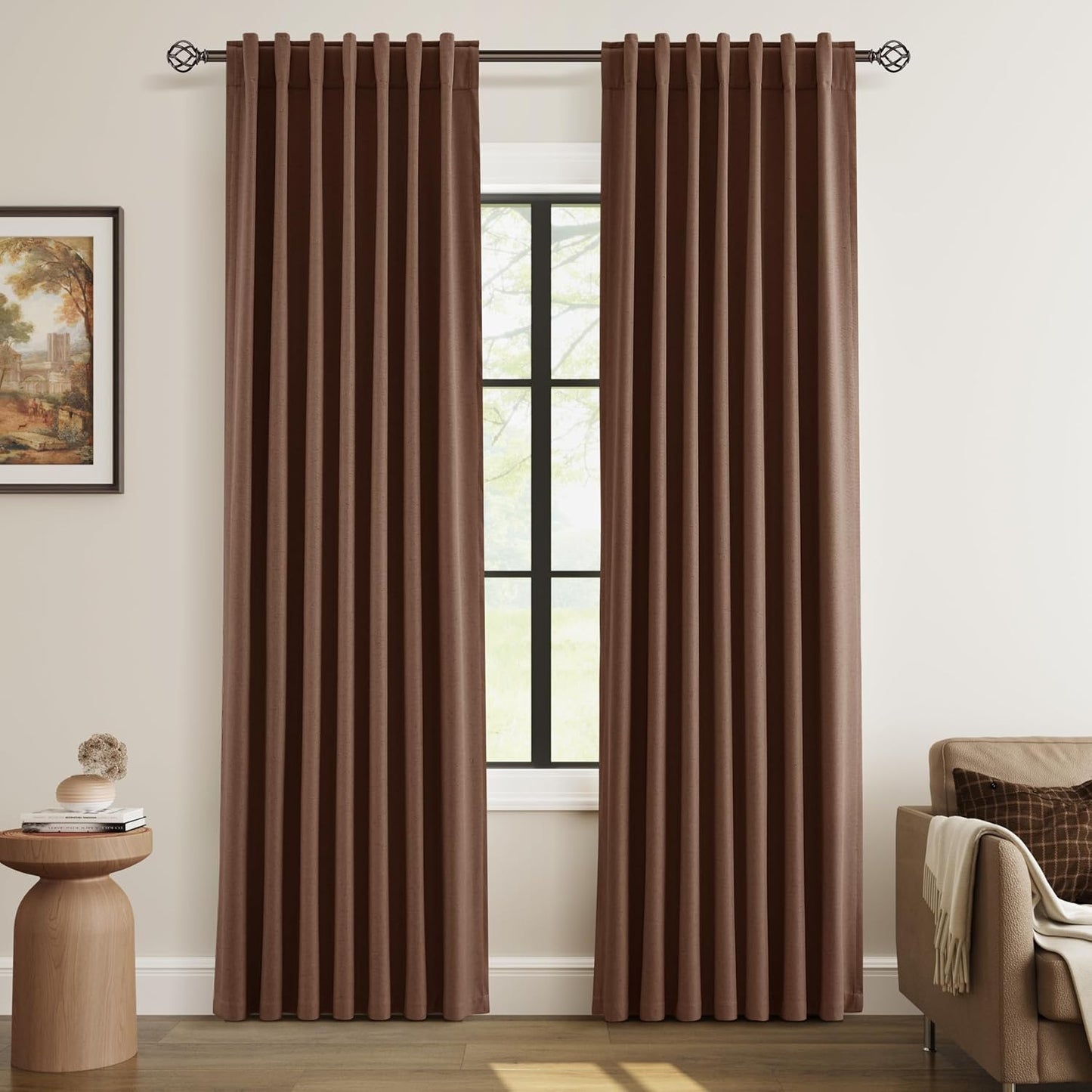 Cream Linen Blackout Curtains – 2 Panels