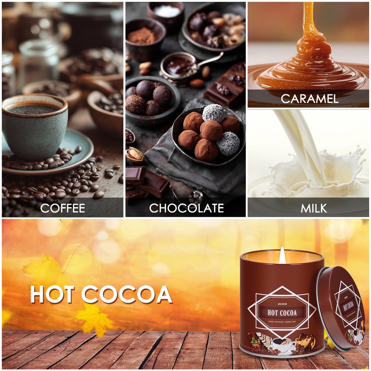 Fall Candles – 36oz (4×9oz) Soy Candles