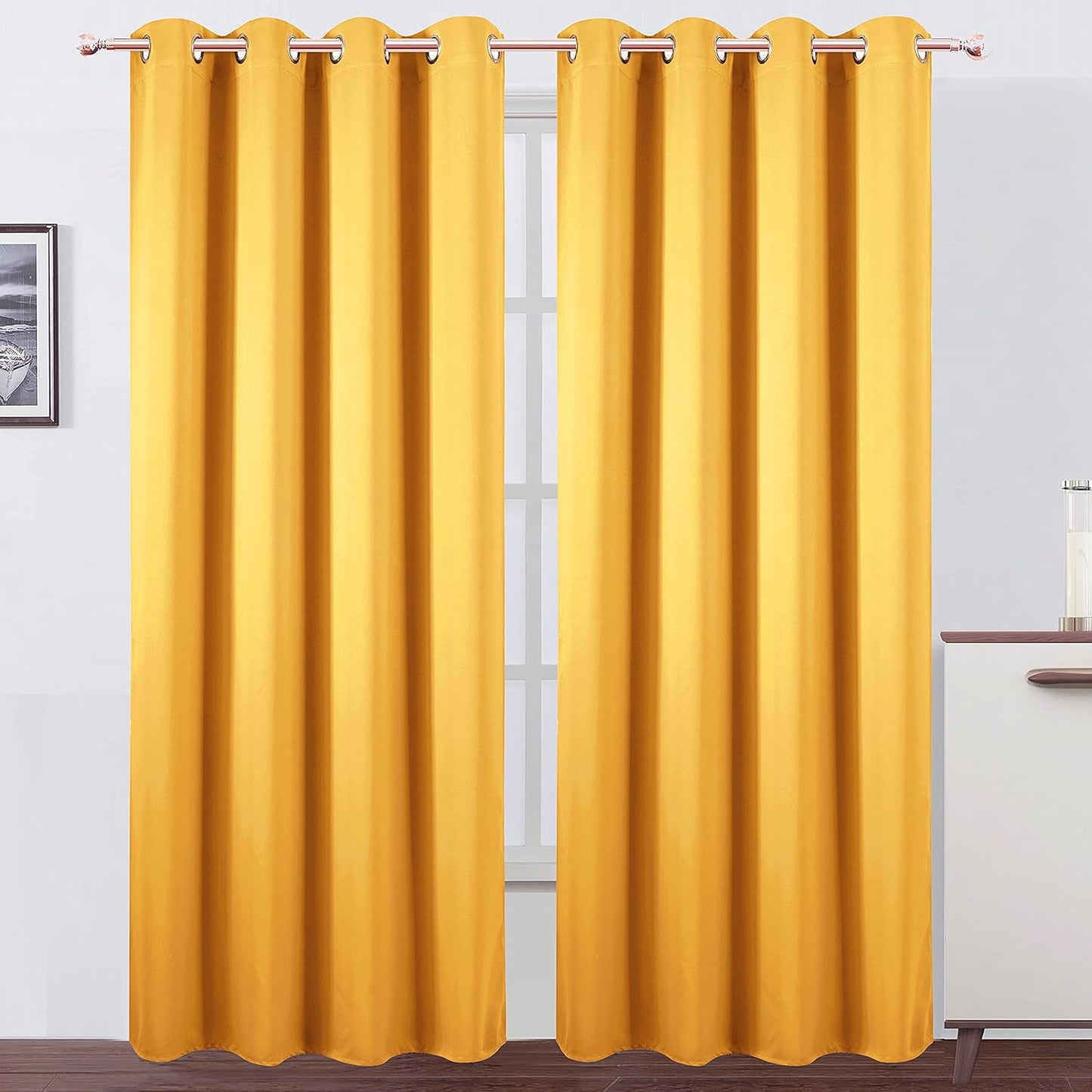 LEMOMO Blackout Curtains 52x84" Black, 2 Panels