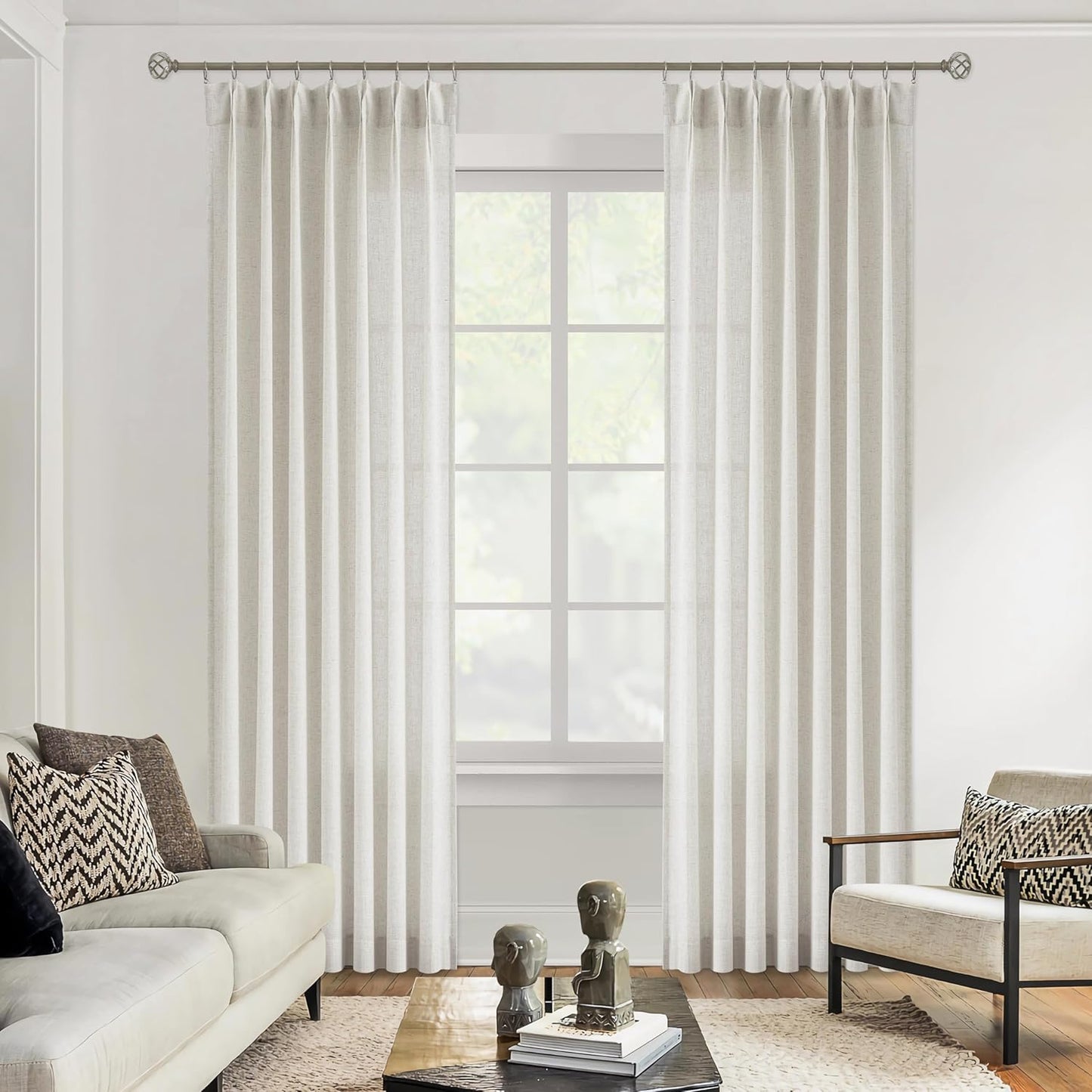 Pinch Pleat Sheer Curtains 42x95, 2 Panels