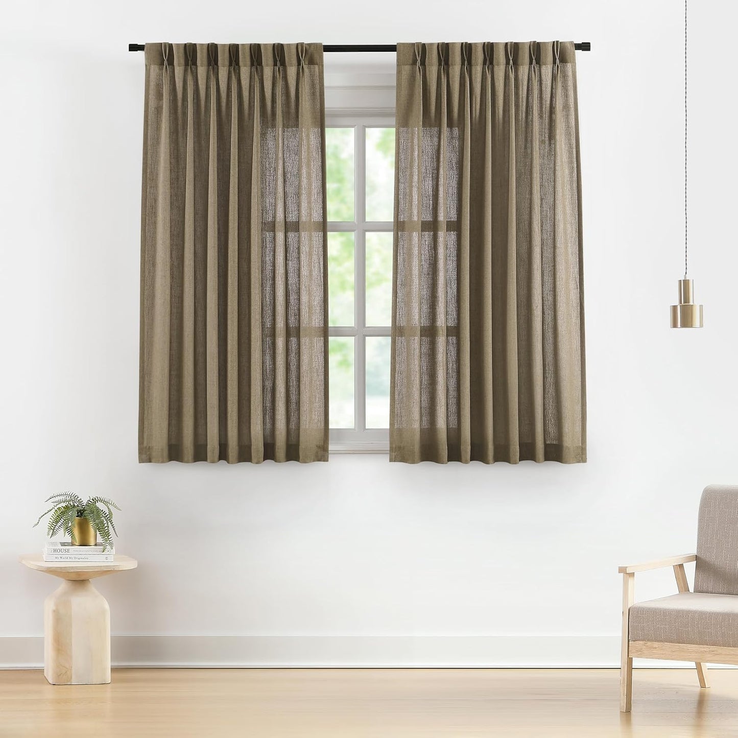 Pinch Pleat Sheer Curtains 42x95, 2 Panels