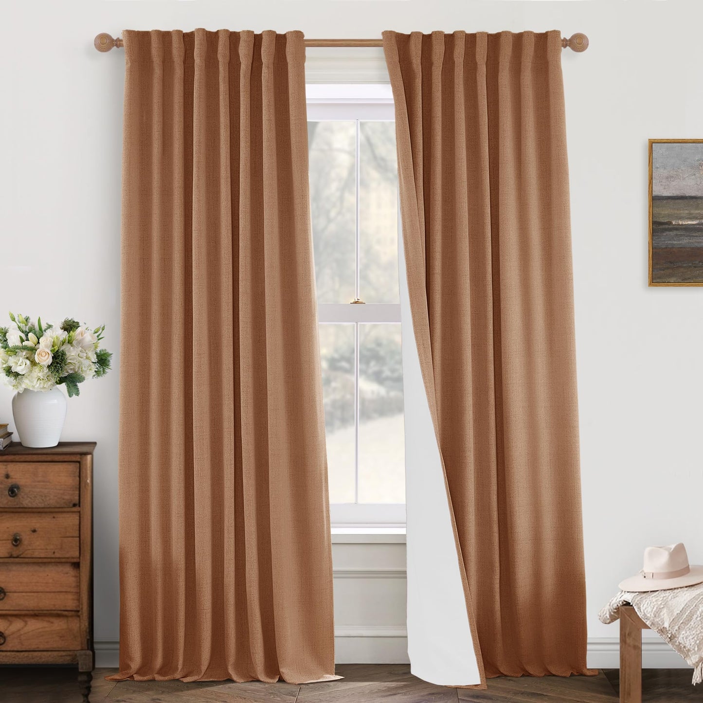 Boho Blackout Curtains Cream 70x90, 2 Panels