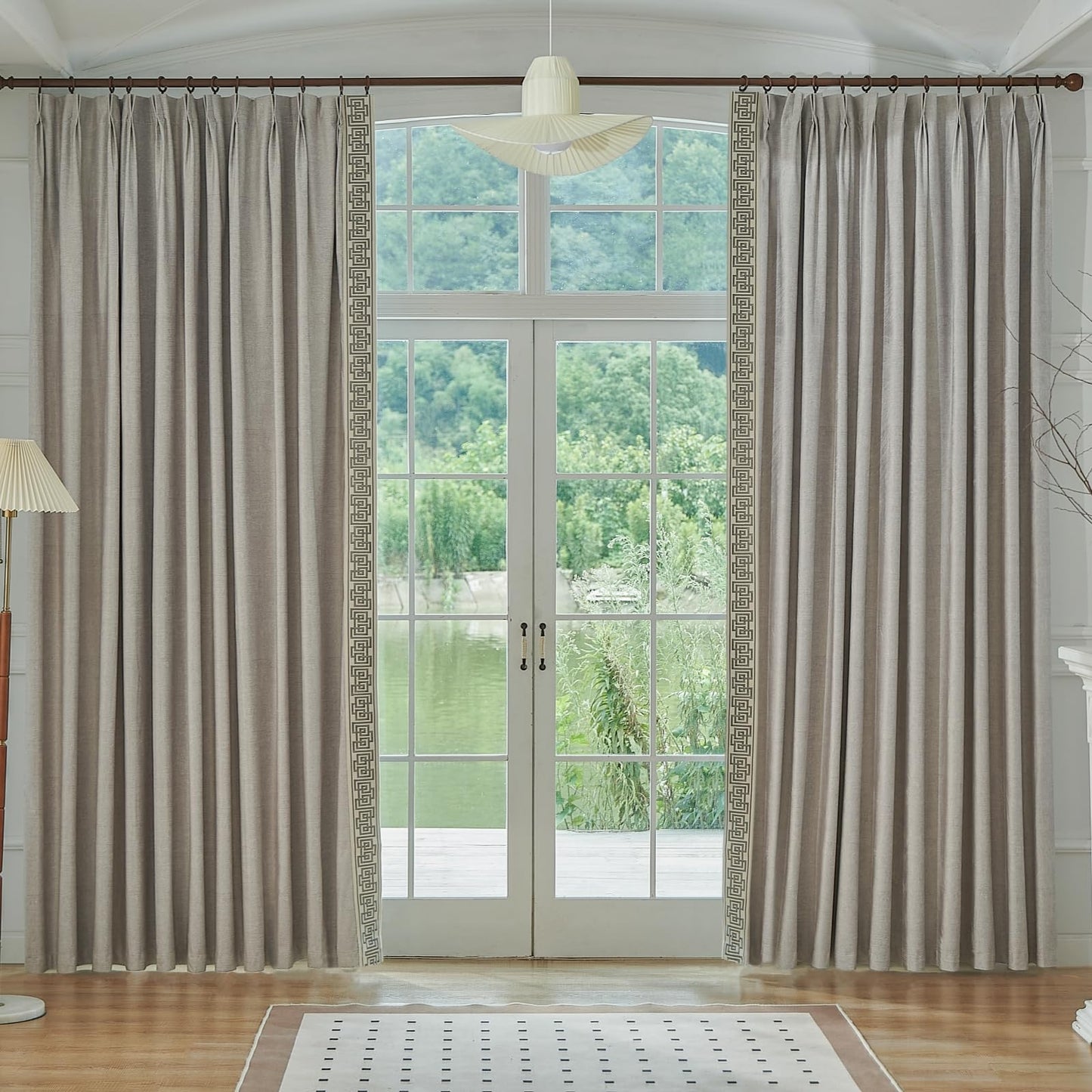 Beige Pinch Pleat Curtains 50x84