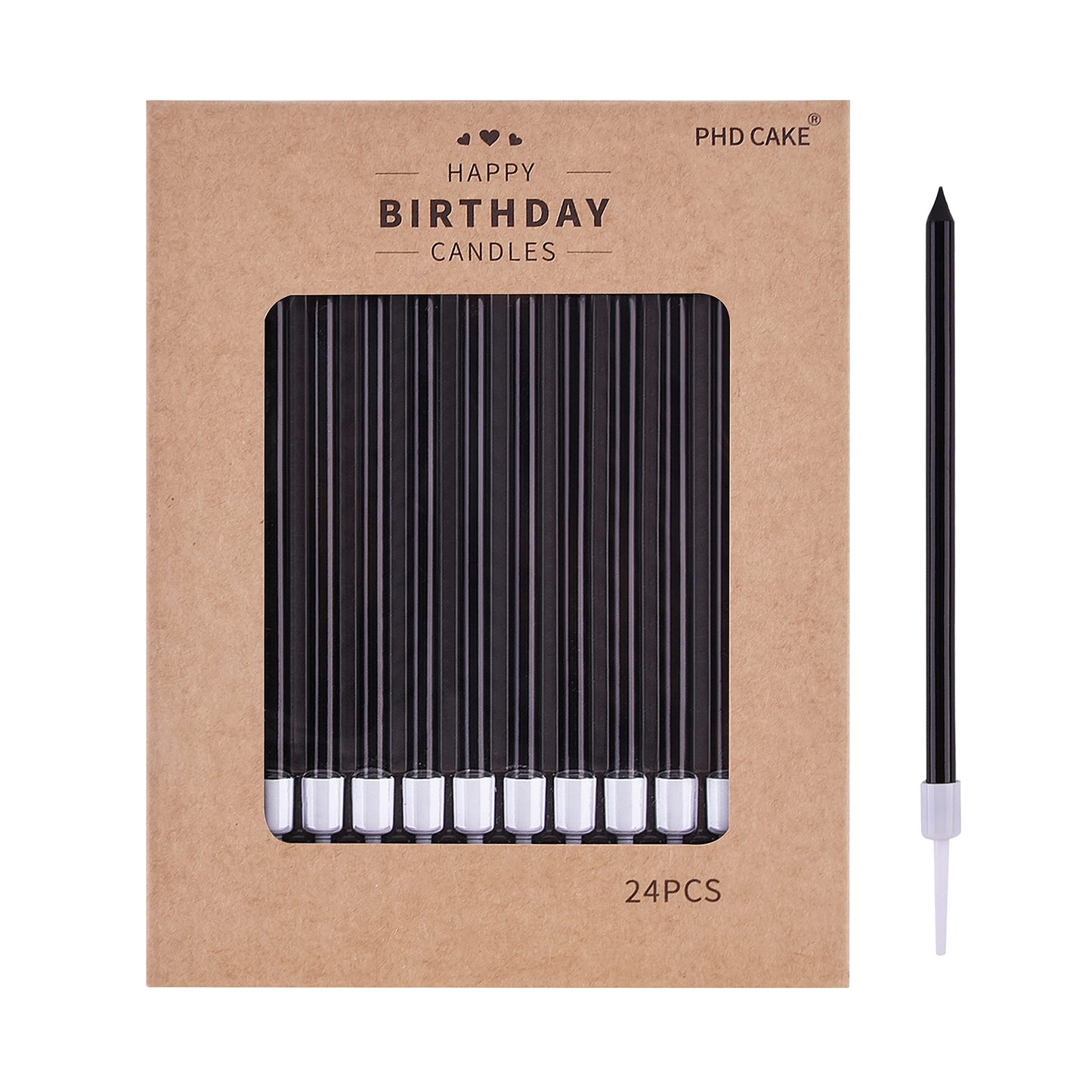 PHD CAKE Gold Long Thin Metallic Birthday Candles