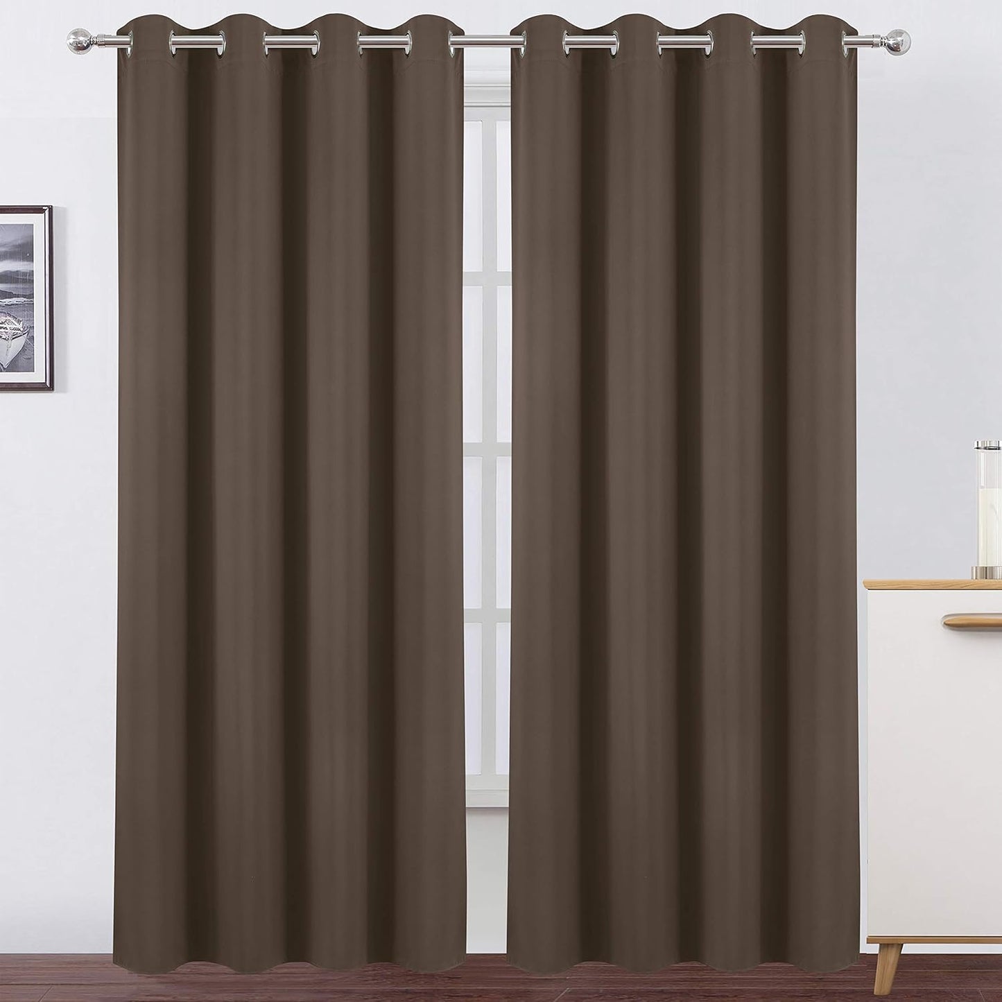 LEMOMO Blackout Curtains 52x84" Black, 2 Panels