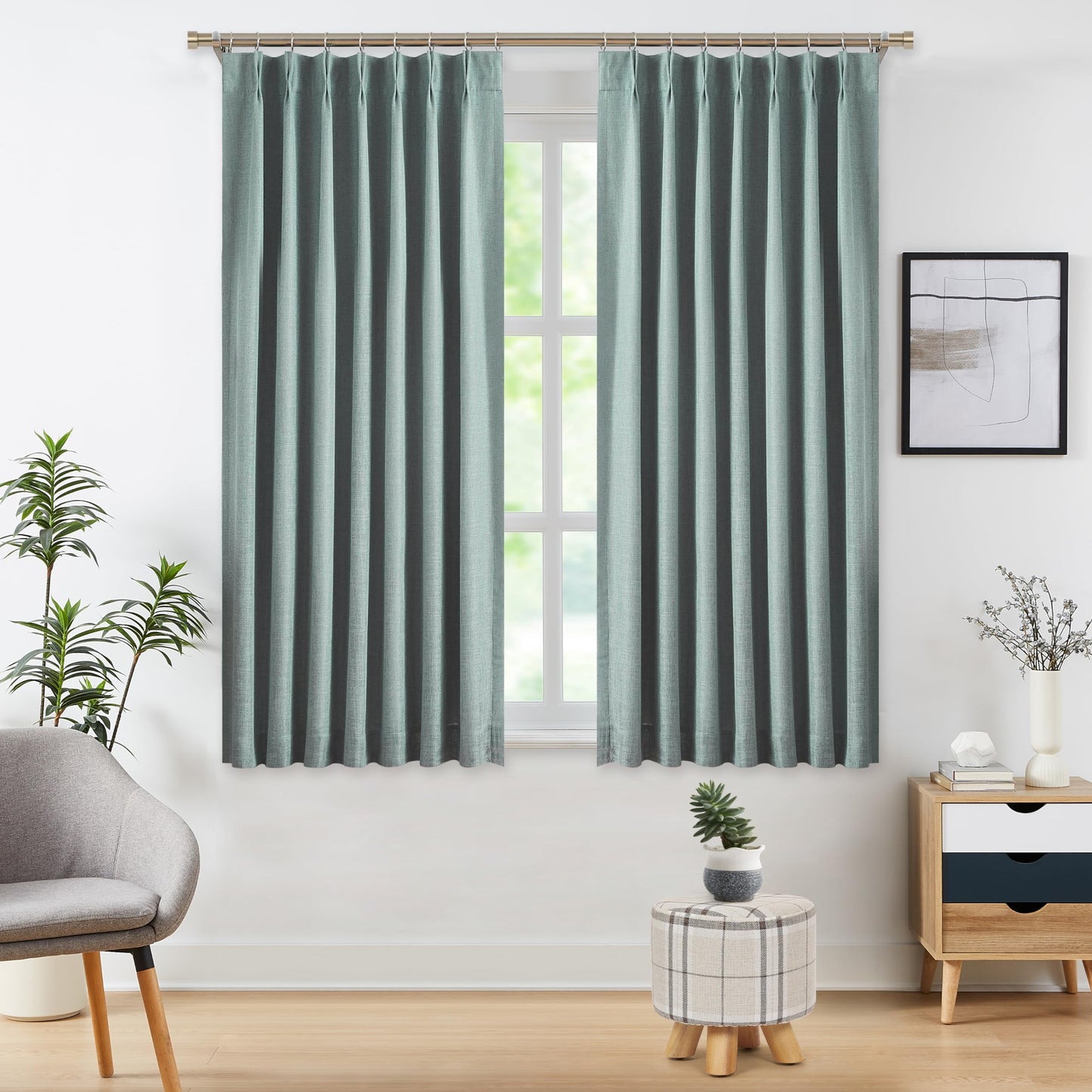 WEST LAKE Blackout Curtains 40x90" Blue, 2 Panels