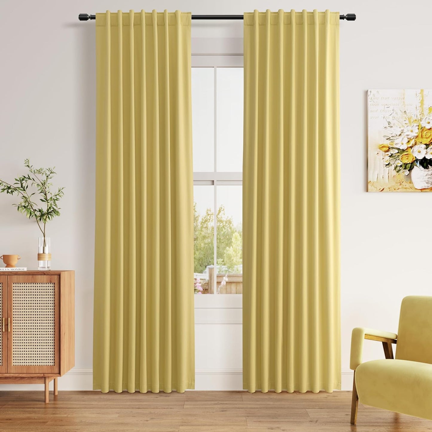 Cream Linen Blackout Curtains – 2 Panels