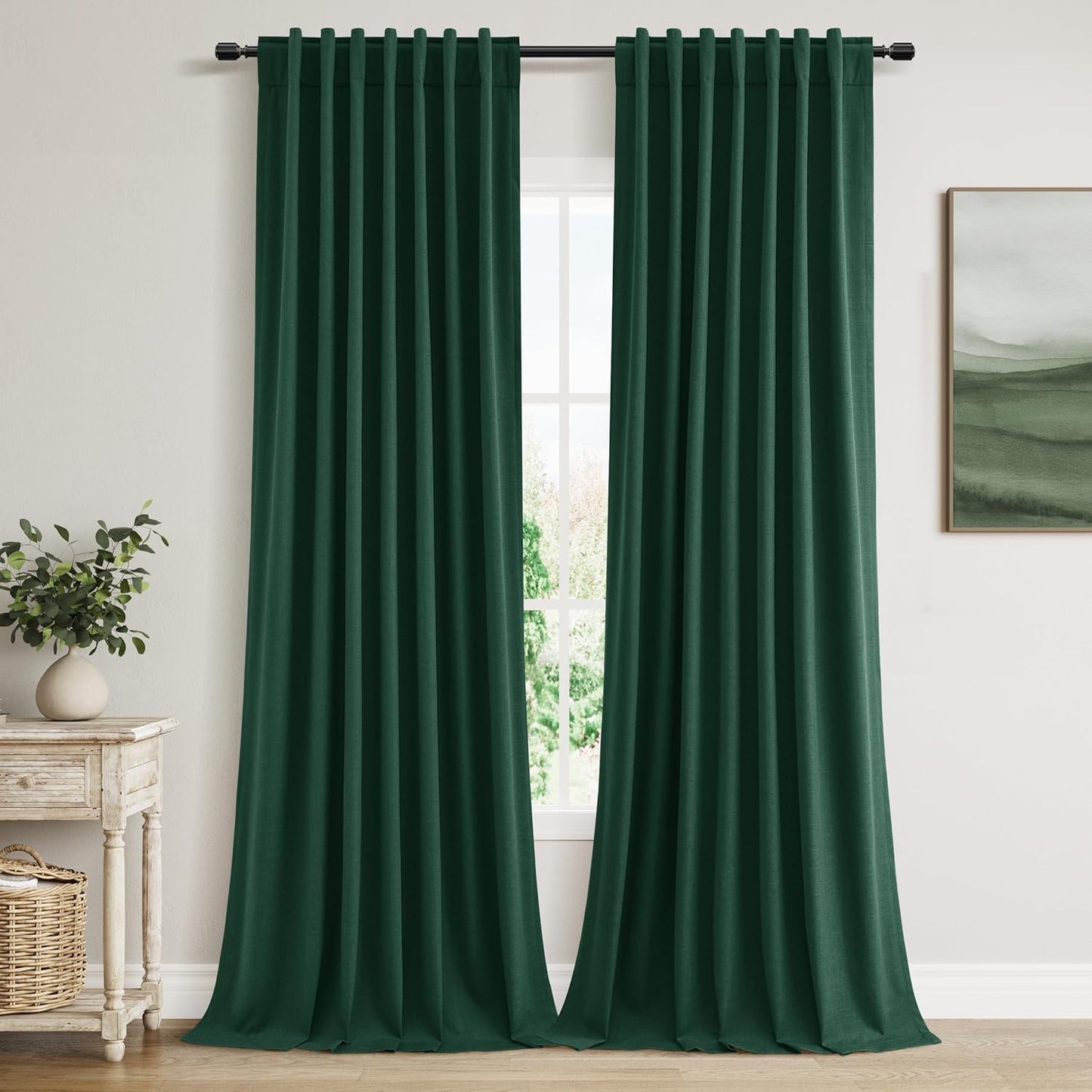 Cream Linen Blackout Curtains – 2 Panels
