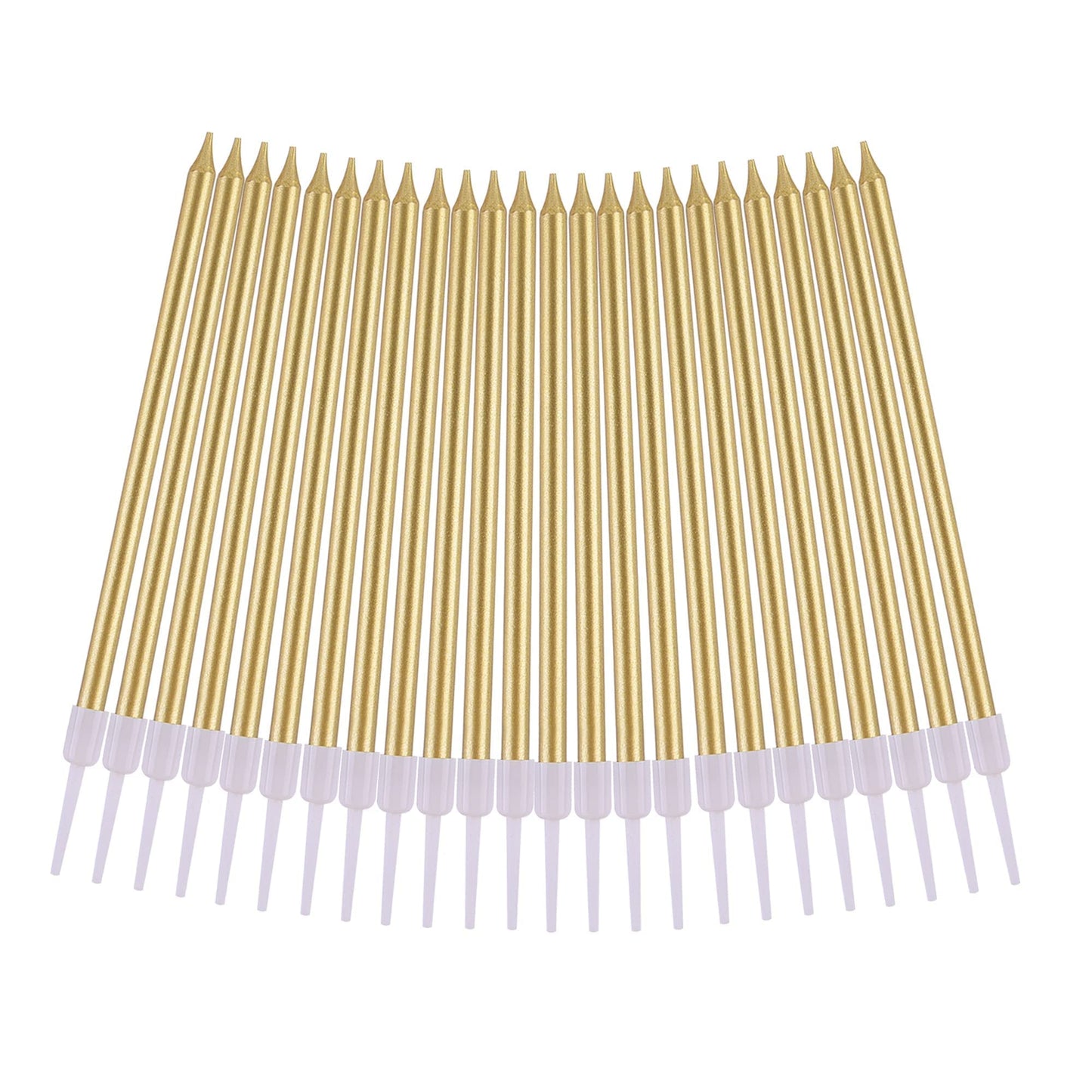 PHD CAKE Gold Long Thin Metallic Birthday Candles